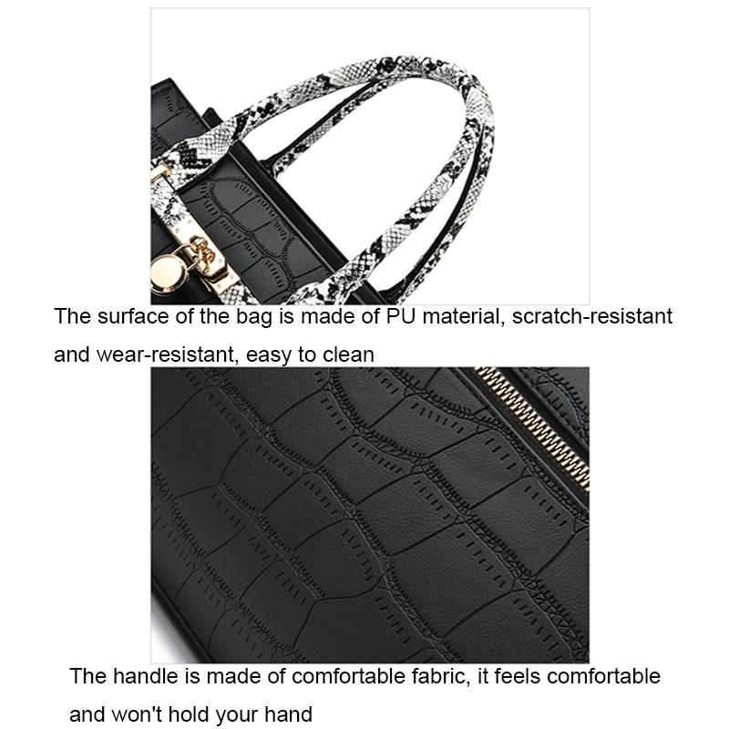 2 In 1 Large Capacity Stone Pattern Bags - Khaki