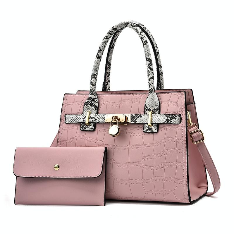 2 In 1 Large Capacity Stone Pattern Bags - Pink
