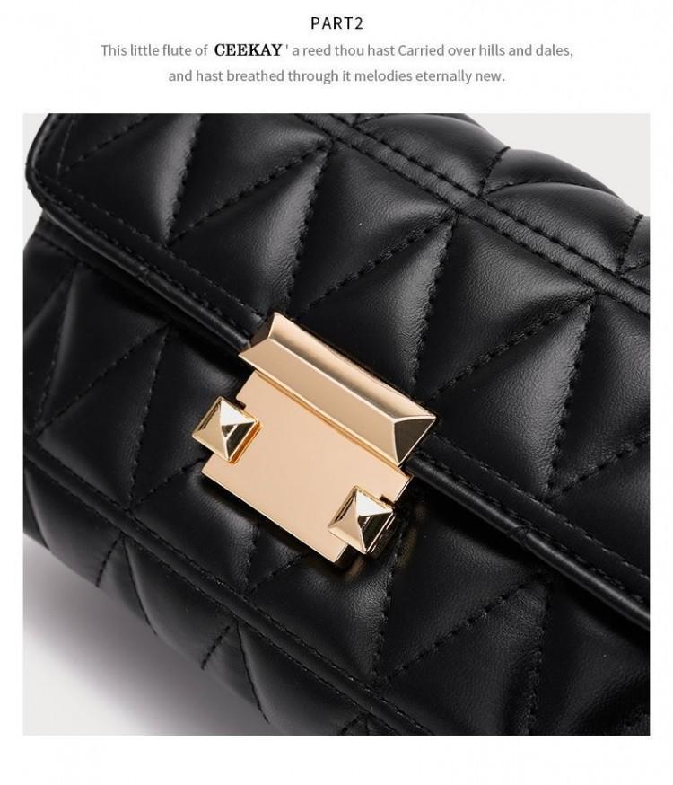 Quilted Chain Crossbody Bag for Women Classic Black Shoulder Underarm Bag Elegant Designer Style Luxury Texture Versatile Daily Handbag